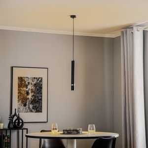 Luminex Rondo hanglamp zwart/chroom, 1-lamp