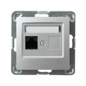 Ospel GPK-1Y/K/m/18 stopcontact, zilver, IP20, 71 mm, 57,5 g