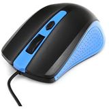 Omega - OM05BL - Muis - Zwart - Blauw - Bedraad - Ergonomisch ontwerp