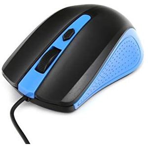 Omega - OM05BL - Muis - Zwart - Blauw - Bedraad - Ergonomisch ontwerp