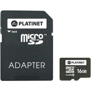 Platinet 16GB MicroSDHC + Adapter SD Klasse 10
