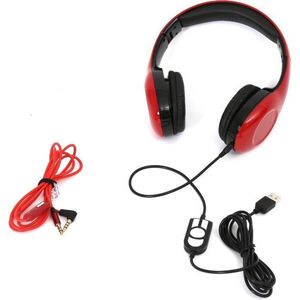 Omega - FH4920R - Koptelefoon - Rood - Bedraad - Ingebouwde Microfoon