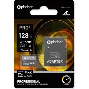 Platinet microSDXC SECURE digitaal + ADAPTER SD 128GB class10 (42910