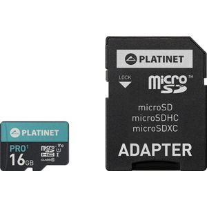 Platinet microSDHC SECURE digitaal + ADAPTER SD 16GB class10 UI 70MB/s 44000