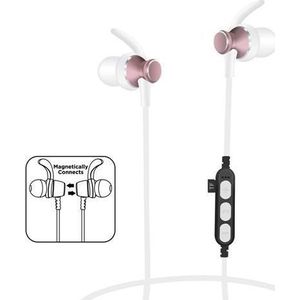 Freestyle In-Ear Earphones Bluetooth V4.2 + microSD + MIC - model 1062 met oorclip - roze