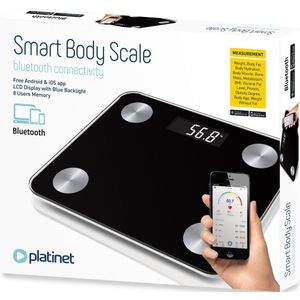 Platinet - PBSBTB - Personenweegschaal - Zwart - Bluetooth