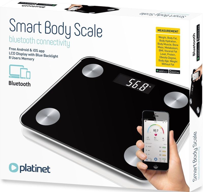 Platinet - PBSBTB - Personenweegschaal - Zwart - Bluetooth