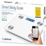 Platinet - PBSBTW - Slimme Bluetooth Personen Weegschaal - Wit - Max. 180 Kg