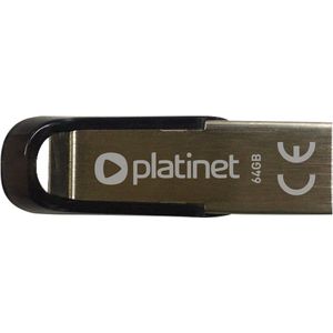 Platinet PMFMS64 USB flash drive 64 GB USB Type-A 2.0 Zwart, Zilver