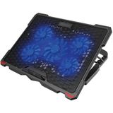 Platinet PLCP5FB Laptopkoeler - Zwart - Hoogte Verstelbaar - 5 Ventilators - 2xUSB
