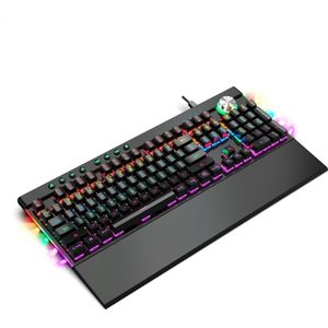 VARR mechanical keyboard met polssteun - NEON -, 104 keys anti-ghosting, 8x multi-media, analoge volume knop, JIXIAN blauw switches, 6 kleur LED, 12 lighting modes, USB RUSSIAN LAYOUT