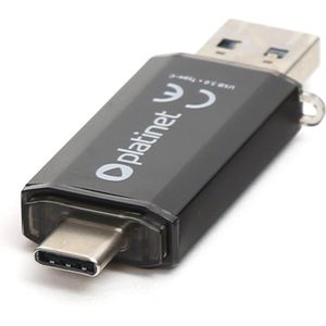 Platinet Pendrive Platinet C-DEPO, 128 GB (PMFC128B) (128 GB, USB 3.2), USB-stick, Zwart