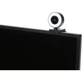 Platinet PCWC2KAF Webcam met microfoon - Voor PC, laptop - ingebouwd LED licht - Zwart/Wit
