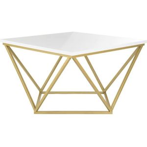 Salontafel CURVED 62x62 cm goud/wit