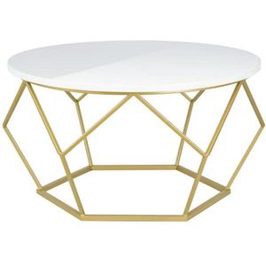 Koffie Tafel DIAMOND 40x70 cm goud/wit