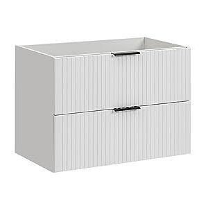ADEL White Wastafelonderkast, 80 cm, wastafelkast met werkblad of wastafel, witte wastafels, gefreesde deuren, badkamermeubels (alleen meubels)