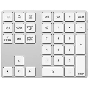 HDWR Numerische Tastatur mit Bluetooth, 34 Tasten, Folientasten, Bluetooth-Modul, Integrierter Akku, 2X USB HUB, typerCLAW-BN110