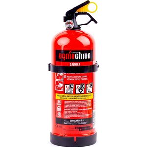 Ogniochron Poederblusser Brandblusser GP-1 ABC-Branden met Muurbevestiging 3KG Rood