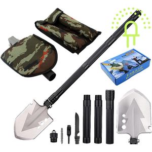 Lilaled - Professionele pioniersschop pioniersschep militaire schop 16 in 1 survival kit