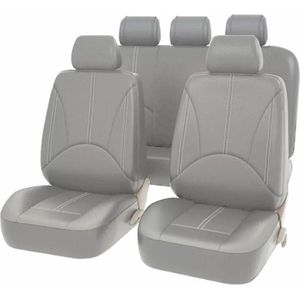 Universele Stoelhoezen - Lichtgrijs - Eco Kunst Leer - Complete Set - Stoelhoezenset