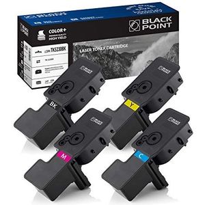 Black Point Set van 4 Toner Cartridges voor TK-5230BK TK-5230C TK-5230M TK-5230Y voor Kyocera: ECOSYS M5521cdn ECOSYS M5521cdw ECOSYS P5021cdn ECOSYS P5021cdw