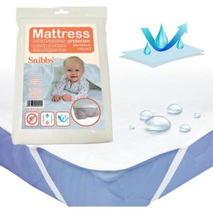 Snibbs Waterdichte matrasbeschermer 60 x 120 cm met hoekbanden, ademend TPU-membraan, gebruik voor babybed