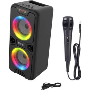 Manta SPK816 (4 h, Elektrische stroom, Oplaadbare batterij), Bluetooth luidspreker, Zwart