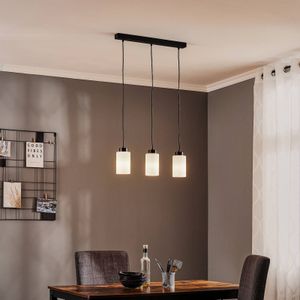 BRITOP Hanglamp Vitrio, 3-lamps, langwerpig, zwart/wit