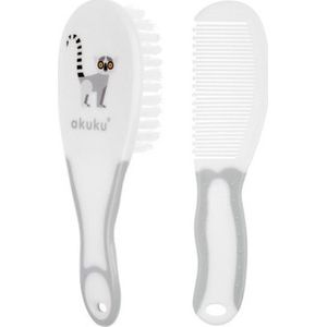Akuku- babyborstel en kam - 0m+ Wit