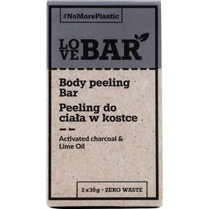 Body Peeling Bar Lichaamsscrub in blokjes Actieve Houtskool & Kalk 2x30g