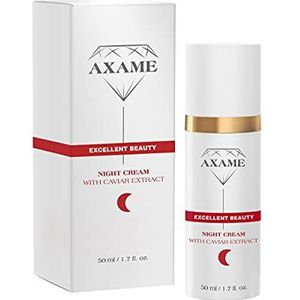 Axame Premium vochtinbrengende nachtcrème, hypoallergeen, anti-aging, anti-rimpel met kaviar extract, 50 ml