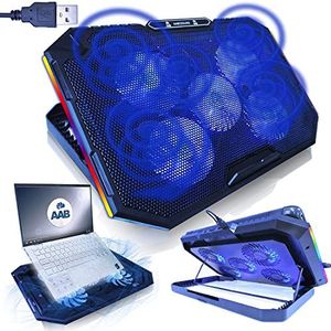 AABCOOLING - Elektra - Laptop Koelmat - Met 5 Ventilatoren - Multicolour-illuminated RGB