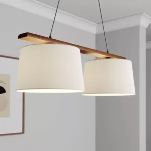 Stijlvolle scandinavische hanglamp met houten latten - Erika
