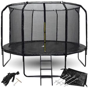 Trampoline met net - 366 cm - 12FT - tot 150 kg -  zwart