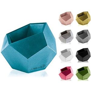 concrette Bloempot, bloembak, cement, plantenbak, overpot van beton, vierkant geometrisch, diameter 9 cm, diameter 12 cm, 17 kleuren