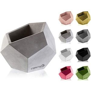 CONCRETTE Bloempot van cement, vierkant, diameter 9 cm, diameter 12 cm, 17 kleuren