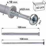 Hoenderdaal - Nagelplug - 10X120 - 50 Stuks - Trompetkraag