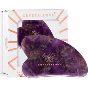 CRYSTALLOVE Amethyst gua sha gezichtsmassageplaat,Purper