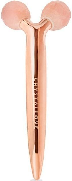 Crystallove - 3D Lift Rose Quartz Roller - Gezichtsmassage - Roze - Natuursteen