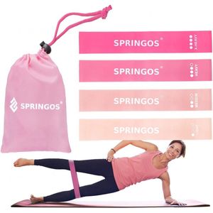 Springos Resistance Band - Fitness Elastiek - Weerstand Set - Fitness elastiek - Multicolor