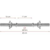 Halterstang | Barbell | Chroomstaal | 40 cm | 28 mm