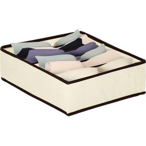 Springos Lade Organizer | Kleding Organizer | Ondergoed Organizer | 1 vak | Crème/Zwart | 30 x 30 cm