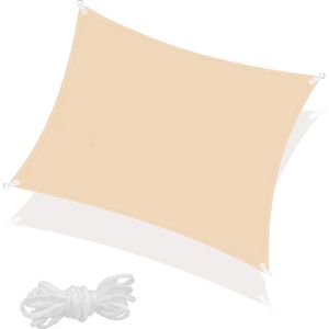 Springos Schaduwdoek | Zonnezeil | Vierkant | 3 x 3 m | 90% Schaduw | Beige