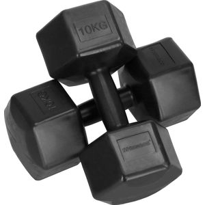 Springos Dumbbell | Gewichten | Gewichten set | 10 kg | Zwart