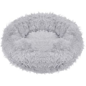 Springos Hondenmand | Superzacht en Luxe | Wasbaar | Donut | Fluffy | Hondenkussen | 90  cm | Licht Grijs