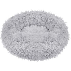 Springos Hondenmand | Superzacht en Luxe | Wasbaar | Donut | Fluffy | Hondenkussen | 120 cm | Licht Grijs