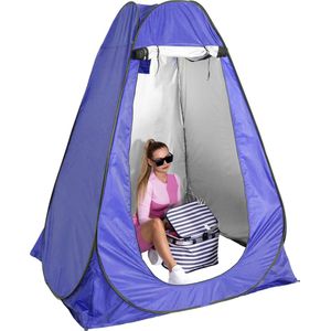 Springos Pop Up Omkleedtent | Douchetent | Inclusief Montagelijnen + Haringen | 190 x 150 cm | Blauw