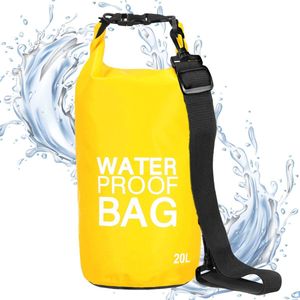 Springos Drybag | Waterdichte Tas | Droogtas | 20 Liter | Geel