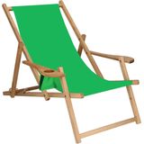 Ligbed - Strandstoel - Ligstoel - Verstelbaar - Armleuningen - Beukenhout - Geïmpregneerd