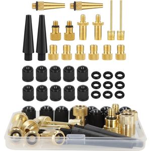 Springos Verloopnippels Fietspomp - Fietspomp - 36 Stuks - Universeel - Goud/Zwart
